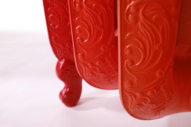 Decorative red cast-iron radiator